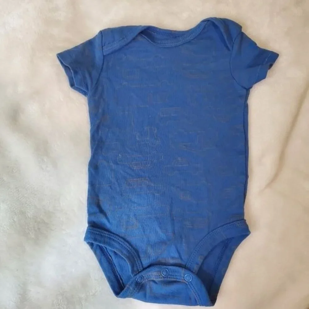 Bundle Carter's Footie Romper pajama & 2 Bodysuits‎ 3 Months snap blue gray